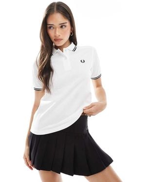 Fred Perry Polo Bianca Con Profili Neri - Bianco