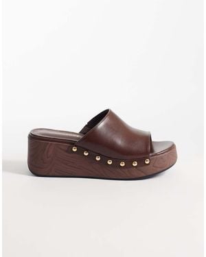Glamorous Wedge Sandals - Brown