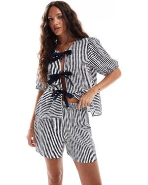 Pieces High Waisted Shorts Co-ord - Blue