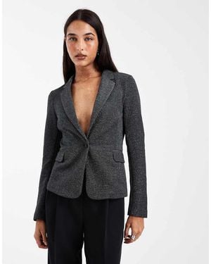 Vero Moda Aansluitende Blazer Met Stretch En Glitter - Grijs