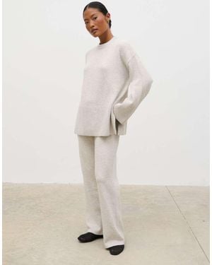 Pretty Lavish Folded Waistband Knit Trouser Co-ord - Natural