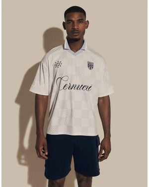 CERNUCCI V-neck Collar Logo Football Jersey - White