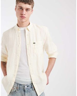 Lacoste Linen Stripe Oxford Shirt - Natural