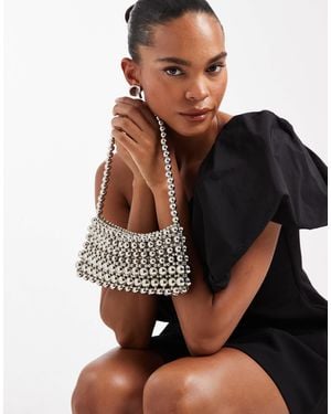 ASOS Metal Beaded Clutch Bag - Metallic