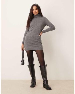 Jdy Roll Neck Knitted Dress - Natural