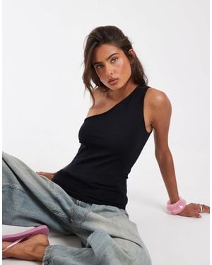 ASOS Cotton One Shoulder Top - White