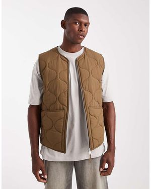 Farah Cambell Padded Vest - Natural