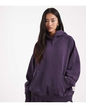 Collusion Circular Design Collection Heavyweight Boxy Hoodie Washed Aubergine - Purple