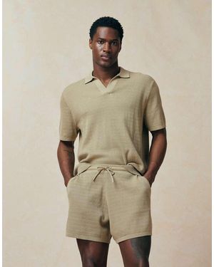 ASOS Knitted Co-Ord Airtex Shorts - Natural