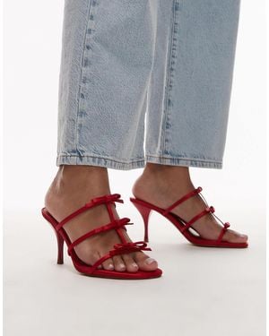 Mango Bow Detail Slip On Heels - Grey