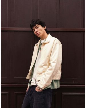 TOPMAN Twill Harrington Jacket - Black