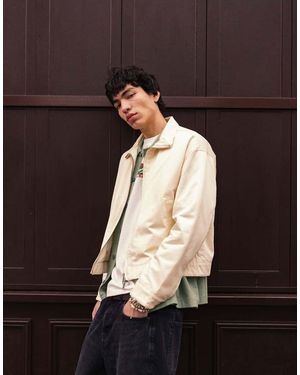 TOPMAN Twill Harrington Jacket - Black
