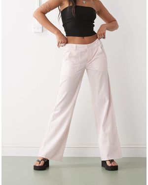 Collusion 90s Low Rise Relaxed Trouser With Linen - Pink