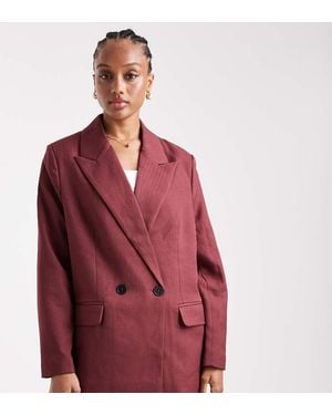 Vero Moda Elegante Blazer Met Visgraatmotief - Rood