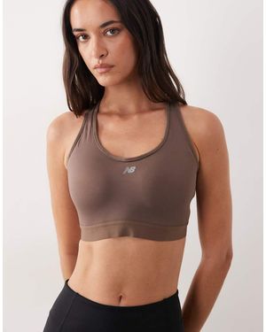 New Balance Essential Run Sports Bra - Brown