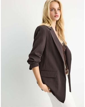 Stradivarius Basic Rustic Blazer - Brown