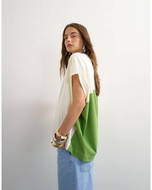 TOPSHOP Color Block Oversized Tank - Green