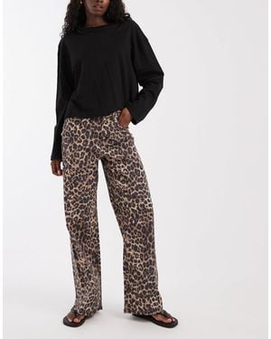 JJXX – tokyo – weit geschnittene jeans mit leopardenmuster - Mehrfarbig