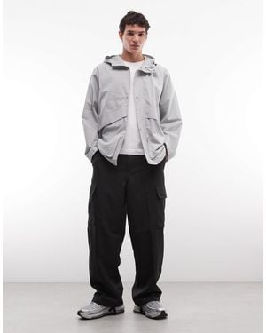 ASOS Oversized Ripstop Windbreaker Jacket - Gray