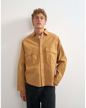 TOPMAN Oversized Utility Overhemd - Bruin