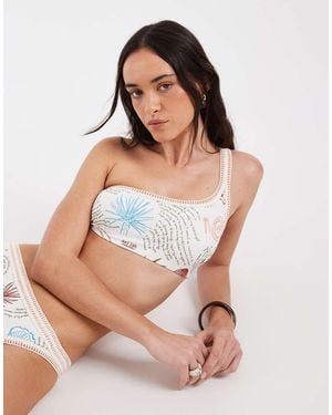 Never Fully Dressed One Shoulder Bikini Top Co-Ord - White