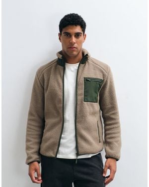 Only & Sons Teddy Fleece With Contrast Pocket - Natural