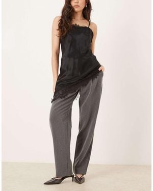 Abercrombie & Fitch High Rise Quinn Tailored Trousers - Natural