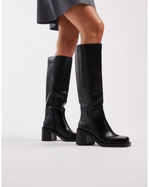 ASOS Curve Campbell Chunky Heeled Knee Boots - Natural