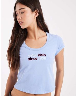 Calvin Klein Calvin Klein Logo Graphic Baby Tee - Blue