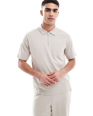 New Look – kurzärmliges polohemd - Grau