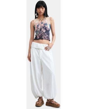 Desigual Printed Sleeveless T-Shirt - White