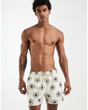 South Beach Sundial Print Swim Shorts - White