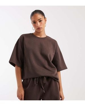 Vero Moda Oversized Sweat T-Shirt Co-Ord - Brown