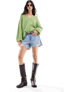 Threadbare – flauschiger, lockerer pullover - Grün
