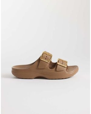 Crocs™ Saturday Metallic Buckle Sandal - Brown