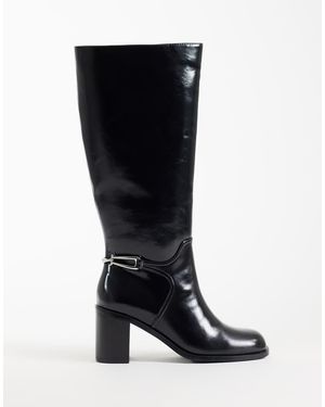ASOS Collins Dressy Heeled Riding Boots - Black