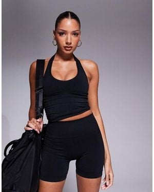 BO+TEE Define Luxe Halterneck Tank Top Co-Ord - Blue