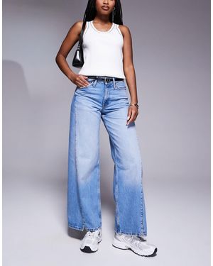 River Island Wide Leg Jeans With Detachable Belt - Blue