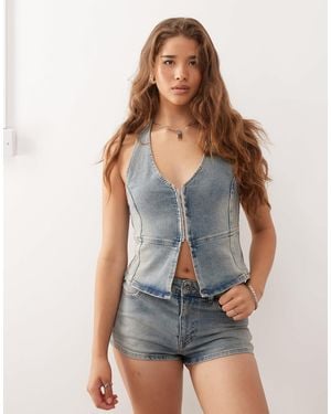 Collusion Denim 90s Waistcoat - Blue