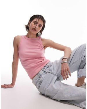 ARKET Ribbed Jersey Tank Top - Pink