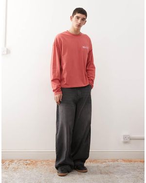 Collusion Jeans A Palloncino Lavaggio Con Cuciture Rosse A Contrasto - Rosa
