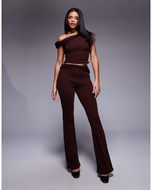 ASOS Mix & Match Twisted Waist Flare Pants - Purple
