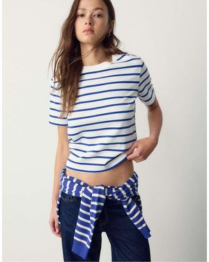 Stradivarius Basic Regular Fit Heavy Weight T-Shirt - Blue