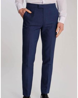 Harry Brown Archie Melange Slim Fit Suit Trousers - Blue