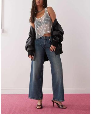 Motel Extra Wijde Ruimvallende Jeans Met Lage Taille - Meerkleurig