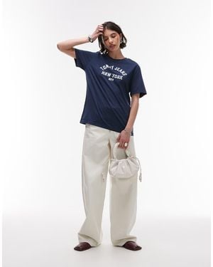 Tommy Hilfiger Relaxed Varsity Logo T-Shirt - Blue