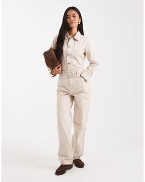 Miss Selfridge Denim Boilersuit - Natural