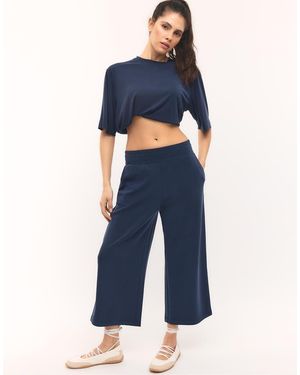 Stradivarius Soft-touch Oversize Turtleneck - Blue