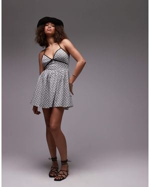 emory park Gingham Halter Mini Dress - Gray