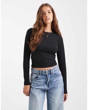Hollister Top A Maniche Lunghe Girocollo - Blu